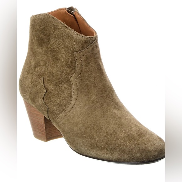 Isabel Marant Dicker Women's Suede Brown Ankle Booties - Picture 1 of 10